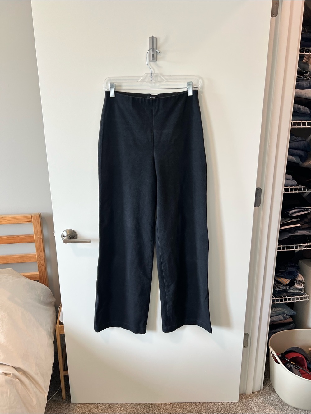 Theory Black Wide-Leg Trousers
